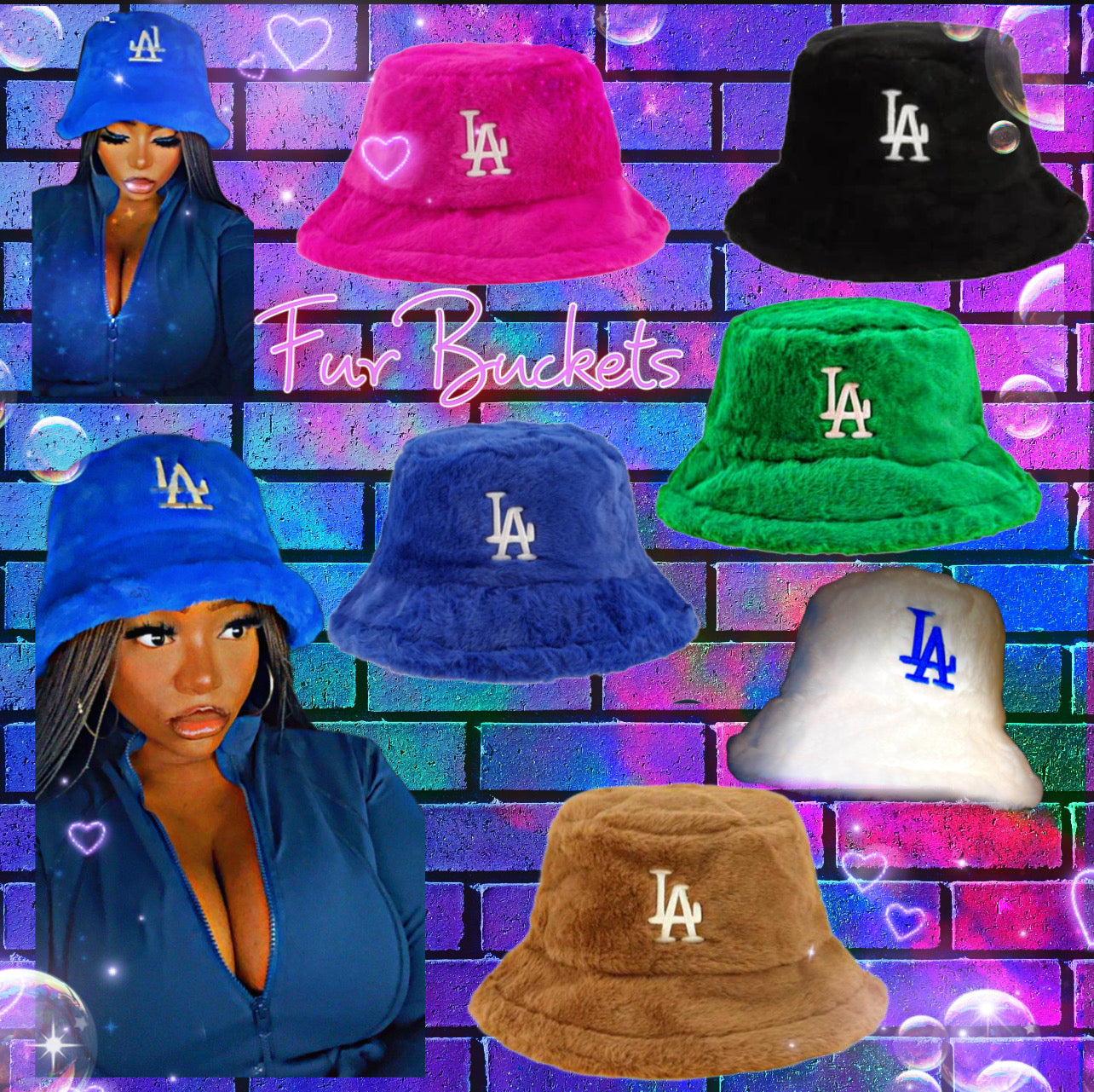 LA Dodgers blue bucket hat